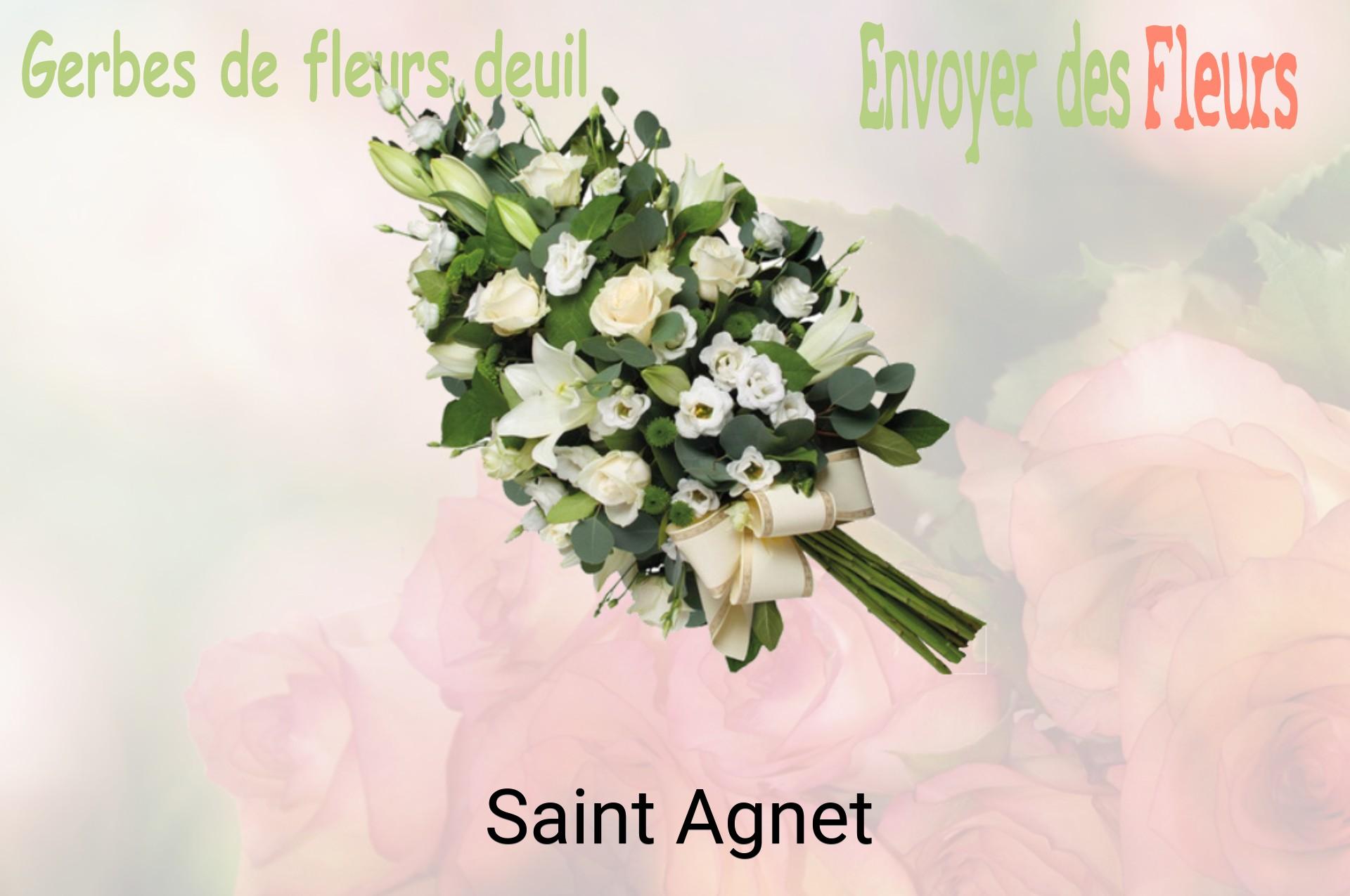 Gerbe de fleurs de deuil livrée à Saint-Agnet